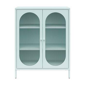 Luna Short 2 Door Accent Cabinet with Fluted Glass - Mr. Kate
