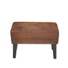 FURNIinspire Ottomans And Benches Vintage Ottoman, Classic Riveted Footrest, End of Bed Bench, Upholstered Bench, Brown, 24.6"*19.68"*16.14" - 2 of 4