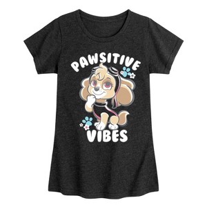 Girls' - Paw Patrol - Skye Pawsitive Vibes Fitted Short Sleeve Graphic T-Shirt - 1 of 4