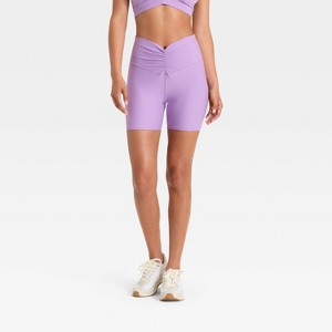 Women's 5" High-Rise Ruched Waist Bike Shorts - JoyLab™ - 1 of 3