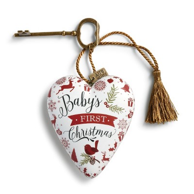 DEMDACO Baby's First Christmas Art Heart 4 inch - Red