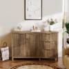 PAKASEPT 55" Fluted Buffet Sideboard Kitchen Cupboard Storage Cabinet with 3 Drawers & 2 Doors Brown - 4 of 4