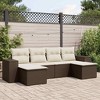 vidaXL Garden Sofa Set Brown PE Rattan 6 Piece Set Modular - 2 of 4