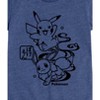 Girls' - Pokémon - Wagara Pikachu Eevee Group Fitted Short Sleeve Graphic T-Shirt - 2 of 4