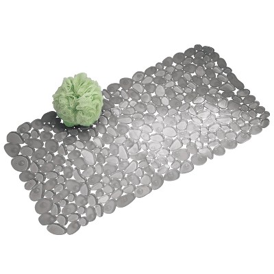Graphite Pebble Design PVC Bath Mat with Suction Cups