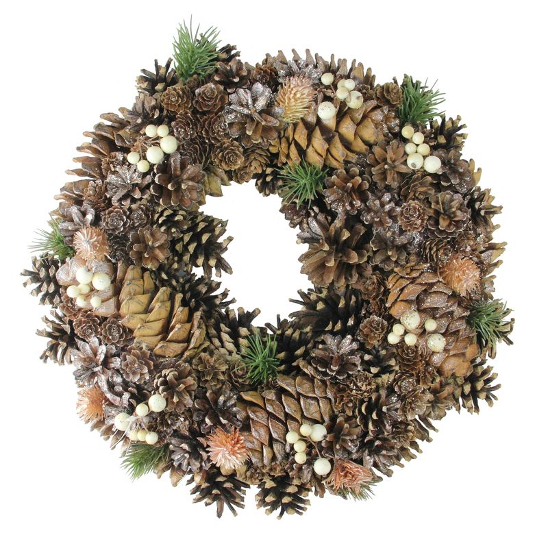 Northlight 15" Unlit Copper Foliage, Pine Cone and Berry Artificial Christmas Wreath, 1 of 4