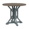 Bar Harbor Round Counter Height Dining Table with Brownish Gray Top Blue Rub - Treasure Trove Accents: 42" Diameter, Pine Base - 2 of 4