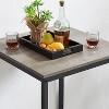 23.62'' Bar Table Set with 2 Bar stools PU Soft seat with backrest, Grey, 23.62'' W x 23.62'' D x 35.43'' H(Grey) - 4 of 4