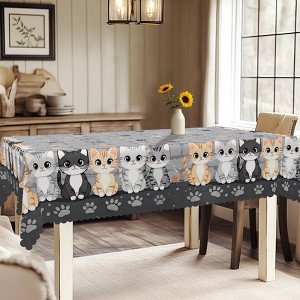 LOVEVOOK Cat Tablecloth - Farmhouse Animals Table Covers, Cute Table Clothes for Dining Room, Party, Home Decor - 1 of 4