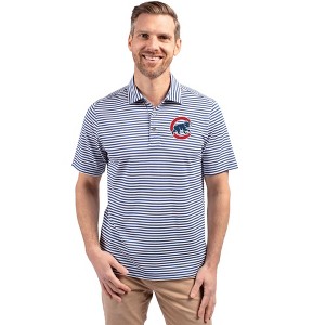Chicago Cubs Cutter & Buck Virtue Eco Pique Stripe Recycled Mens Polo - 1 of 1