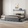NicBex Queen Bed Frame with Headboard,Storage Upholstered Bed Frames with 2 Drawers,Twin-XL Size Trundle,Charging Station,No Box Spring Needed - 2 of 4