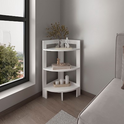 NicBex 3-Layer Open Shelf Corner Shelf Suitable for Study, Bedroom, Kitchen, Dining Room