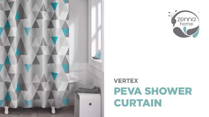 Vertex PEVA Shower Curtain Gray - Zenna Home, 2 of 7, play video