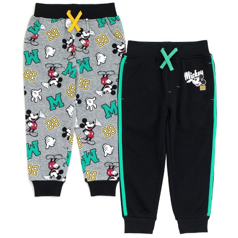 Disney Mickey Mouse Toddler Boys Fleece 2 Pack Jogger Pants Gray