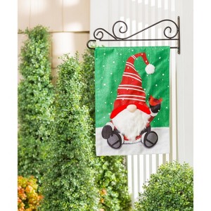 Evergreen Flag Santa Tomte Garden Shimmer Linen Flag - 1 of 2