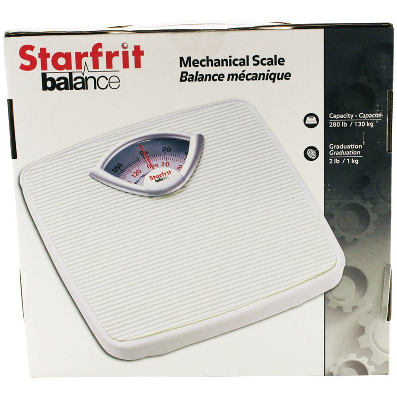 Starfrit Mechanical Nonslip Surface 280-lb Capacity White Bathroom Scale, 3 of 5
