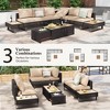 ELJGET 4-Piece Patio Sectional Furniture Set with Ice Bucket, Coffee Table, Collapsible Seat and Cushions for Couch, Porch, Backyard - 4 of 4