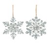 Transpac Metal 5 in. Silver Christmas Dimensional Die Cut Snowflake Ornament Set of 2 - 3 of 4