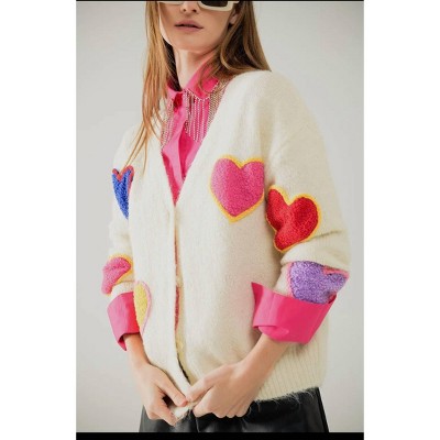 Women's Cardigan with embroidered heart - Q2