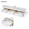 68.8"W TV Stand with High Gloss Faux Marble Top for TVs Up to 78'' with Golden Panel Design and 3 Drawers, 4Q-ModernLuxe - 3 of 4