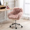 Cute Fluffy Unicorn Office Chair with Mid-Back and Armrest Support, 5 Star Swivel Wheel Girls Study Table, Adjustable Swivel Chair-The Pop Home - 2 of 4