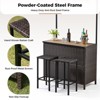 3 Piece Patio Wicker Bar Set, Outdoor Bar Height Table & 2 Rattan Bar Stool Chairs Outdoor Dining Bistro Set for Backyard, Balcony, and Pool - 4 of 4