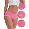 INSPIRE CHIC Women's Mid-Waisted Modal Solid Cotton Soft Breathable Full Coverage Briefs 2 Packs - 3 of 4