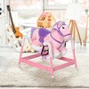 Qaba Spring Rocking Horse, Kids Ride on Horse, Plush Horse Ride-on with Sounds, Foot Stirrups, Saddle & Reins - 2 of 4