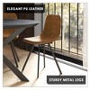 LeisureMod Markley Modern Leather Dining Chair Upholstered Seat Metal Legs Sleek Design for Kitchen, Dining Room, Office, Lounge, or Cafe- Set of 2 - 3 of 4