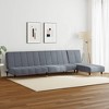 vidaXL Velvet Sofa Set - Convertible 3-Seater and Chaise Longue - Dark Gray, 78.7"x33.3"x27.2" Sofa, 78.7"x39.4"x12.6" Bed - 2 of 4