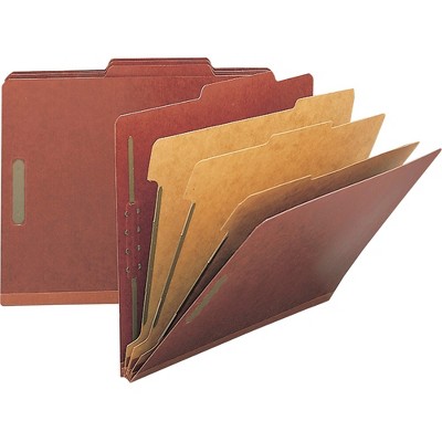 Nature Saver Classification Folders 3" Exp. Legal 3 Div 10/BX Red 01055