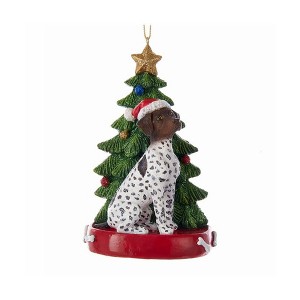 Kurt Adler German Shorthaired Pointer with Christmas Tree Hanging Ornament, 4.25" - 1 of 3