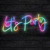 Xtreme 'Let's Party' Multicolored LED Neon Sign Plastic Hanging Wall, RGBIC Color Flow, - 3 of 4