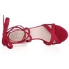 Allegra K Women's Open Toe Lace Up Strap High Block Heel Ankle Sandals - 4 of 4