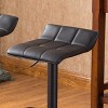Dexmalle Set of 2 Swivel Black Leather Adjustable Bar Stool - 4 of 4