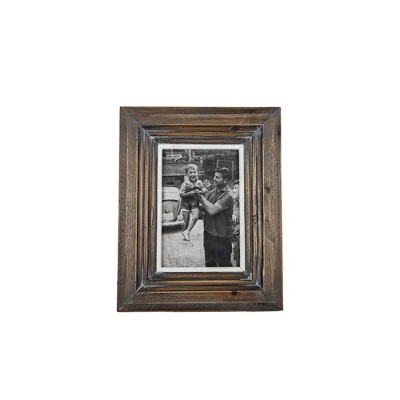 4x6 Inch Bordered Picture Frame White Wood, Mdf, Metal & Glass By Foreside  Home & Garden : Target