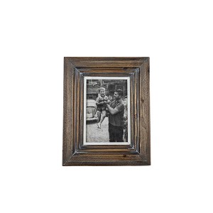 4x6 Beveled Vintage Deep Brown Wood Photo Picture Frame w/ Glass Pane - 1 of 4