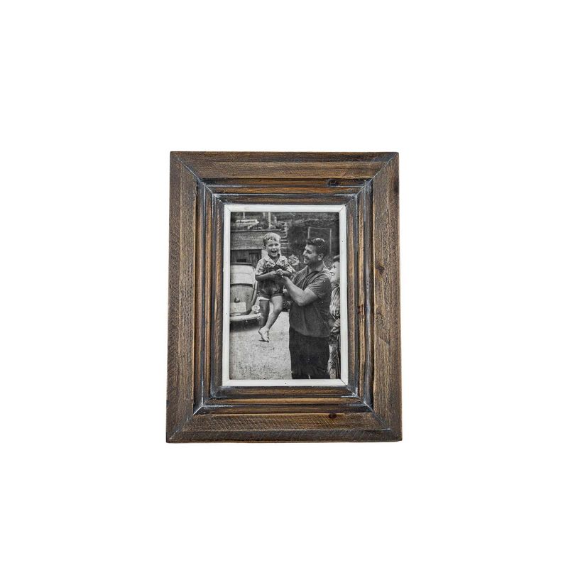 4x6 Inch Beveled Vintage Picture Frame Deep Brown Wood, MDF & Glass by Foreside Home & Garden, 1 of 9