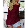 Imily Bela  Womens Off The Shoulder Top Long Bell Sleeve Blouse Loose Fit - 3 of 4