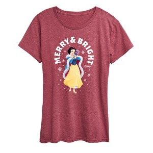 Women's - Disney - Merry And Bright Snow White Short Sleeve Graphic T-Shirt - 1 of 4