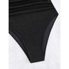 Womens One Piece Swimsuits Halter Neck Tummy Control Swimsuit Open Back Cheeky Bathing Suits Woven Textured Swimwear - 4 of 4