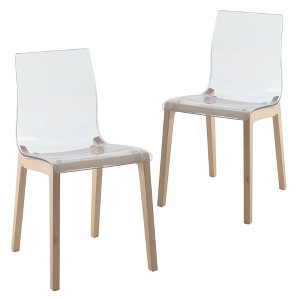 Leisuremod Marsden Modern Plastic Dining Side Chair With Beech Wood Legs - 1 of 4
