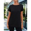 Women's Summer Tops 2025 Short Sleeve T-Shirts Basic Casual Round Neck Blouse Lightweight Breathable Beach Vacation Shirts - 2 of 4