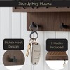 Wall Mounted Mail Organizer with 2 Slots and 3 Hooks – Multiple Finishes – MDF Wood - 4 of 4