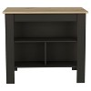 Grungis Kitchen Island Cart with 3 Storage Shelves,Kitchen Island with Top Wide Shelf and Two Bottom Shelves,Island Table for Kitchen - 3 of 4