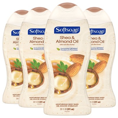 Softsoap Body Wash Shea & Almond Oil - 20 fl oz/4ct