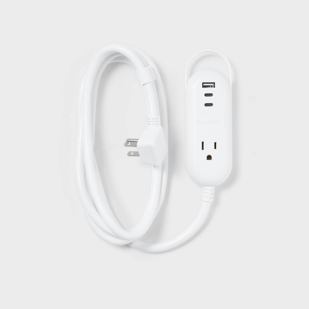 Photos - Surge Protector / Extension Lead 6' Indoor Cord with USBs White - Heyday™