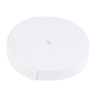 Elastic Spool - White Sewing Elastic Band, Braided Stretchy High Elasticity Roll for DIY Crafts, Clothes, Waistband, 20.88 Yards in Length 1 Inch Wide