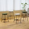 Set of 2 Modern Backless Bar Stools, Soft Fabric Upholstered, Counter & Bar Height, Stylish Kitchen & Dining Room Seating - 4 of 4