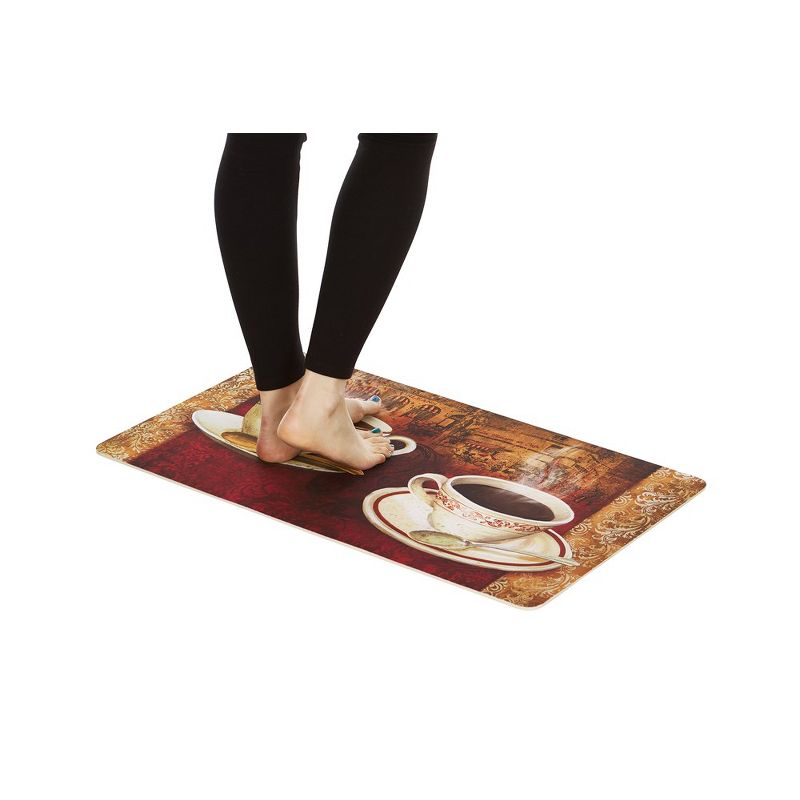 J&V TEXTILES 18" X 30" Cushioned Kitchen Floor Standing Mat (French Coffee), 3 of 5